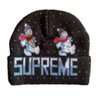 Beand New Supreme Snowman Logo Beanie Black Fw21 Christmas Authentic Pre Owned