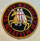 Knights Templar Seal Patch Embroidered Iron-on Crusades Religious Military Black