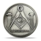 Masonic Challenge Coin Eye Of Providence   Square And Compass Design Silver Coin