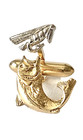 Swank Vintage Fish And Lure Cufflinks Two Tone