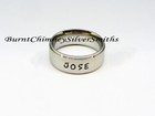 Hand Stamped Economy Brushed Stainless Steel Name Ring For Men Or Women 