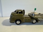 Bandai Made In Japan - U s Army Truck   Trailer Vintage Friction Tin Litho Toy