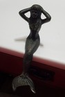 Cast Iron Mermaid Shelf Sitter  Painted Heavy Metal Figurine