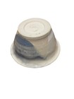 Studio Art Pottery Glazed Small Bowl Artist Signed 5 5x3 Cream White Blue Glaze