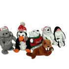 Lot Of 6 Coca Cola Coke Collectible Plush Toys Bear Seal Penguin Whale Walrus 
