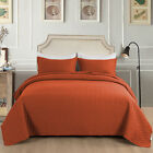 3piece Embossed Quilted Bedspread Reversible Twin Queen King Coverlet Bed Throw