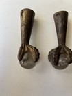 4 Antique Cast Iron Claw With Marble Glass Table Leg Feet