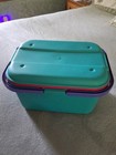 Vintage Eagle Craftstor Craft Sewing Storage Organizer Tote Bin Teal Purple Pink