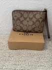 Coach Double Corner Zip Signature Canvas Wristlet Nwt