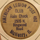 Vintage American Legion Mchenry  Il Wooden Nickel - Token Illinois