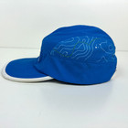 Hoka One One Time To Fly Hat 5 Panel Running Cap Blue Topo Map Trail