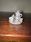 Vintage Dollhouse Miniature Porcelain Pink Floral Tea Set 10 Piece