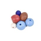 6 Old Bohemian Multicolor Trade Beads