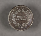 1855 Chile Silver 1 2 Decimo