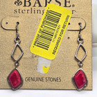 Signed Barse Sterling Silver 925 Red Howlite Stone Dangle Earrings - Nwt