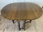 Antique Drop Leaf Gate Leg Table With Stretcher Base 30  X 42 1 2  Open 11 1 2 
