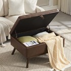 Large Square Upholstered Storage  Bench Ottoman Coffee Table For Living Space