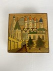 Vintage Russian Wooden Trinket Box Hand Carved And Painted 5 5  X 5 5 