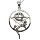 Snake Pentacle Necklace Pendant 925 Silver Pagan Wiccan 18  Curb Chain Boxed