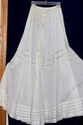 Antique Vtg Edwardian Ivory Lawn Cotton Petticoat Pintucks Lace 20  W  Xs Tlc