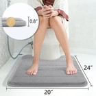 Ushaped Toilet Mat Memory Foam Thick Plush Bath Rugs 24 X 20 Grey Nonslip