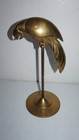 Vintage Solid Brass Parrot On Perch 10  Figurine