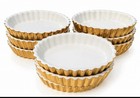 Vintage Hall China Golden Glo 852 Oval Fluted Ramekins Tart Dishes 9 Pc