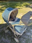 Vintage Blue Graco Coach Rider Stroller Bassinet carriage Euc