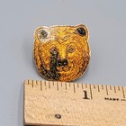 Vintage Enamel Pin Grizzly Bear Brown Bear Hat Lapel Pin 7 8 