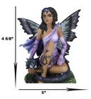 Ebros Tribal Ebony Moth Fairy With Baby Dragon Statue Black African Fairy 5 h