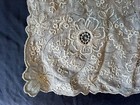 Vintage Elaborate Appenzell Swiss Embroidery Whitework Wedding Handkerchief