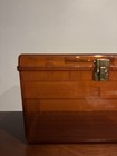 Sewing Box Vintage Wilson Wil-hold Large Amber Brown With Clear Organizing Tray