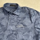 G fore Icon Camo Tech Blue Short Sleeve Collared Polo Golf Shirt Men s Medium