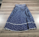 Vintage Gunne Sax Skirt Corset Calico Lace Cottage Core Prairie Maxi 25in Rare