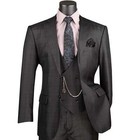 Vinci Men s Sharkskin Glen Plaid Suit 36s-56l  3-pc  7 Colors  Classic - New