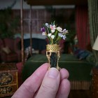 Miniature Dollhouse Eugene Kupjack Centurion Plant Stand 24kt Plated Silver Rare