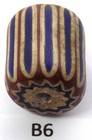 Nice Old Antique Venetian Chevron Trade Bead African B6 Bg 81