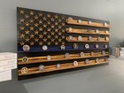 Thin Blue Line Challenge Coin Display Rack Holder Thin Blue Line Rustic America
