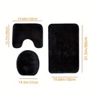 3pcs Bathroom Bath Mat Contour Rug Set With Toilet Lid Cover ultra Soft non-slip