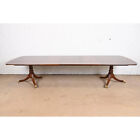 Henredon Georgian Banded Mahogany Double Pedestal Dining Table  Refinished