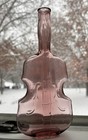 Vintage Amethyst Purple Glass Violin Cello Shaped Glass Bottle