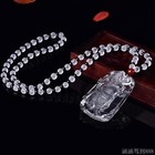 Clear Quartz Guan Gong Pendant Warrior God Amulet Necklace Men s Ethnic Jewelry