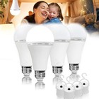 4pack-9w rechargeable Light Bulbs Battery Operated Powered Backup Light Bulb