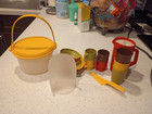 Vintage Fisher Price   Tupperware Toy Bundle Lot Kitchen Food Play Set 40  Pcs