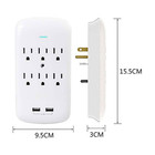 6-outlet Surge Protector With 2 Usb-a Ports 900 Joules Wall Adapter Tap Dual 3 