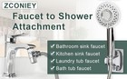 Sink Hose Shower Sprayer Attachment - Faucet Extension W  5 Adapters For