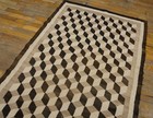 3 x4  Artistic Tumbling Block Design Antique Neutral Native American Flatweave