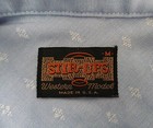 Vintage Stir-ups Shirt Western Model Pearl Snap Mens M Light Blue Cowboy Rodeo