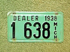                         Michigan  1938  Dealer License Plate