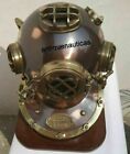 18  Brass Antique Finish Divers Diving U s Navy Mark V Scuba Helmet With Base